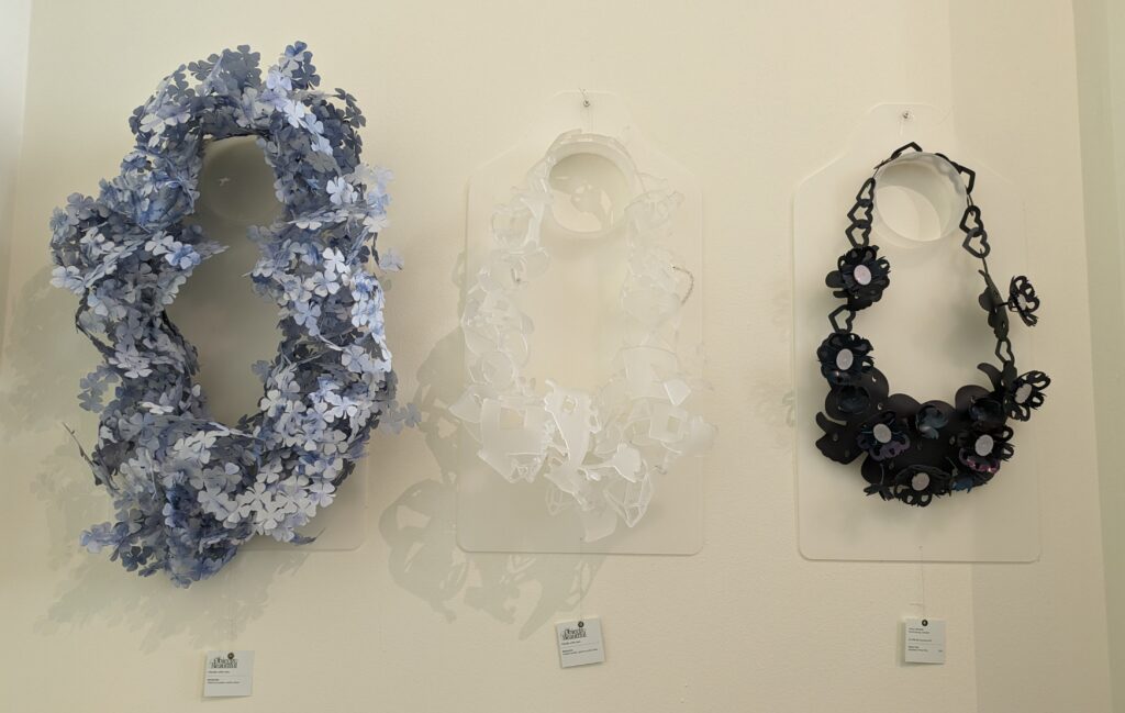 Paper and acrylic floral garlands by Jenny Jansson at Collect 2024.